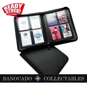 Premium Leather 4 Pocket Card Album Collection 2 x 2 Zipper Resleting