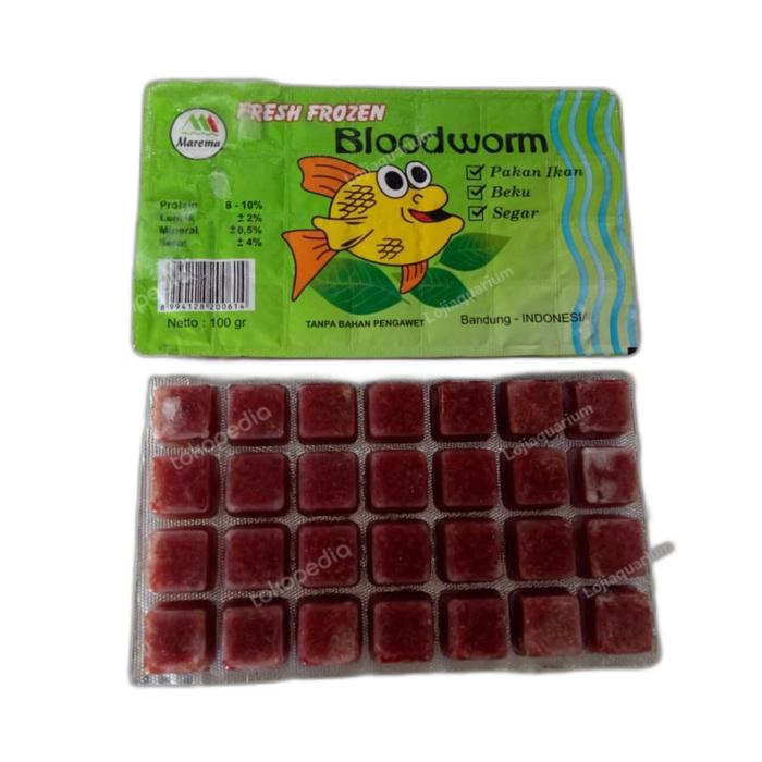 Gambar cacing beku 100 gram dari Lojiaquarium Kota Bogor Tokopedia