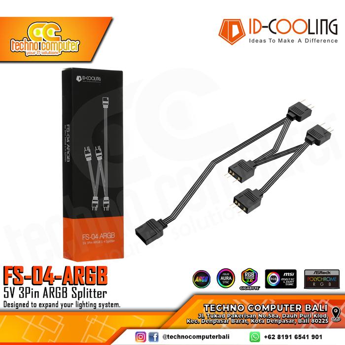 Gambar ID-COOLING FS-04 ARGB 5v 3Pin ARGB 1-4 Splitter - ARGB SPLITTER dari Techno Computer Bali Kota Denpasar Tokopedia
