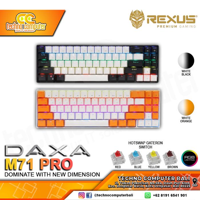 Gambar Rexus Keyboard Wireless Gaming Mechanical Daxa M71 PRO dari Techno Computer Bali Kota Denpasar Tokopedia