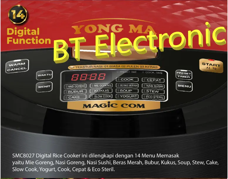 Magic Com YONG MA SMC-8027 / YONGMA SMC8027 Rice Cooker Digital 3in1 2 Liter 400W 5