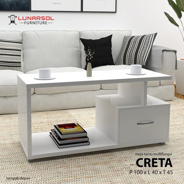Gambar Meja Tamu/ Coffee Table Putih Minimalis Murah Meriah dari Jeimart Store Kota Tangerang Tokopedia