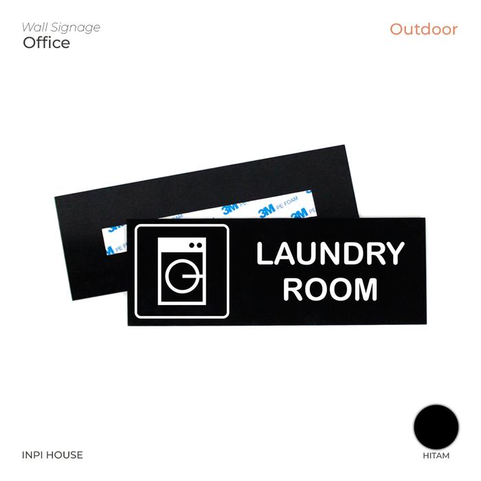 Gambar Sign Laundry Room Akrilik Hitam + Sticker Outdoor - INPI HOUSE dari INPI HOUSE Official Kota Bandung Tokopedia