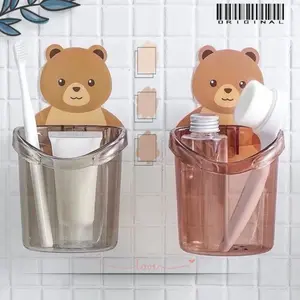 Rak Tempel Tempat Sikat Gigi Motif Beruang Rak Kamar Mandi