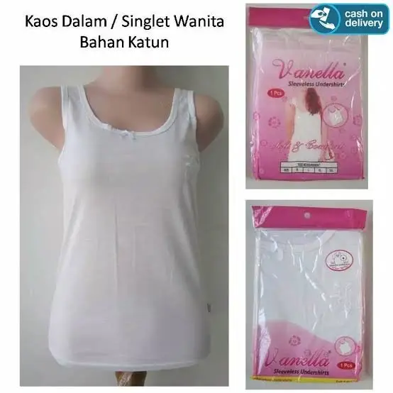 Singlet Vanella Kaos Dalam Wanita Dewasa Pakaian Perempuan Dina Nyaman Remaja Dalaman Katun Panjang Bh Lembut