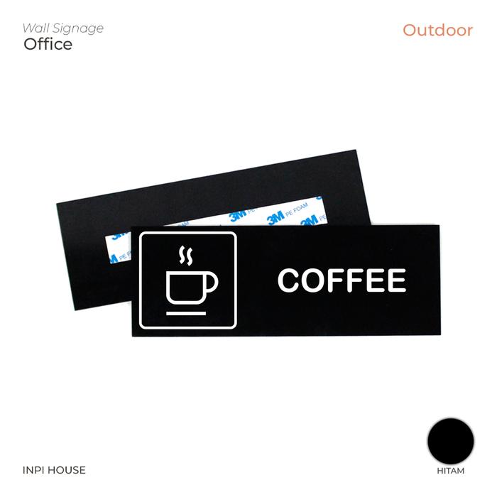 Gambar Sign Coffee Akrilik Hitam + Stiker Outdoor - INPI HOUSE dari INPI HOUSE Official Kota Bandung Tokopedia