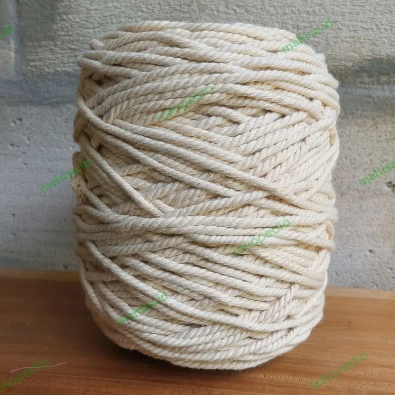 Tali Katun Macrame cream 4mm 1