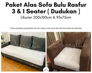 Paket Sarung Sofa Alas Sofa Bulu Rasfur 3 & 1 Seater ( 3 & 1 Dudukan )