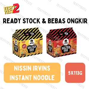 Nissin Irvins Noodles Original and Spicy Mi instan (5 x 113g) -Variant
