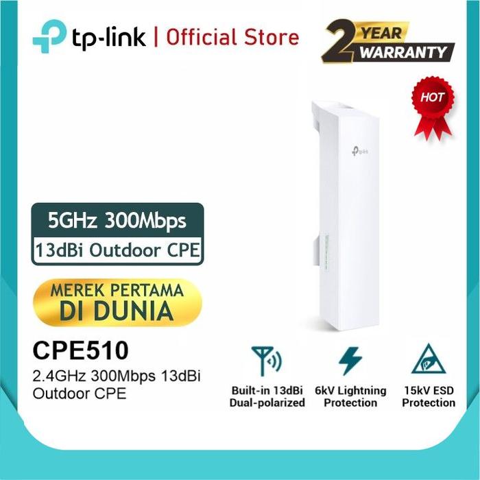 Gambar TP-LINK CPE510 5GHz 300Mbps 13dBi Outdoor CPE - White dari TP-Link Indonesia Kab. Tangerang Tokopedia