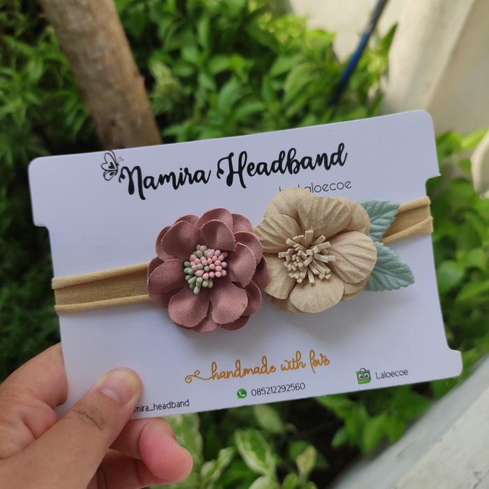Gambar headband baby nylon USA / bandana bayi / rosalinda teracota dari Namira Headband Kota Depok Tokopedia