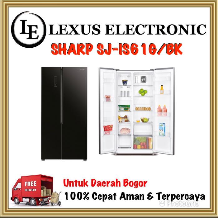 Gambar SHARP KULKAS SIDE BY SIDE | SJ-IS61G/BK | SJIS61GBK | SJ IS61 | 563 L dari lexus electronic mall Kota Bogor Tokopedia