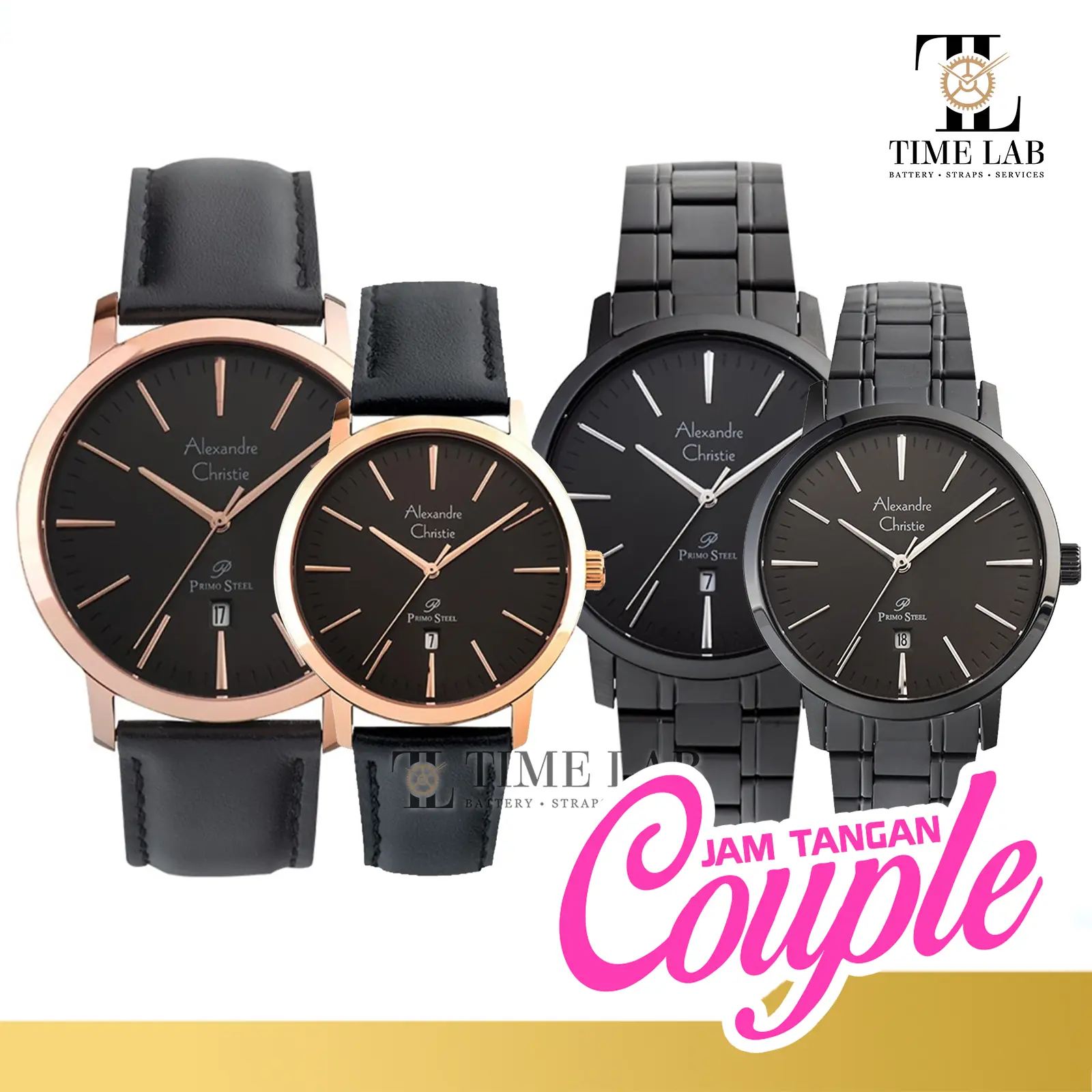 JAM TANGAN COUPLE ALEXANDRE CHRISTIE AC1028 / AC 1028 ORIGINAL