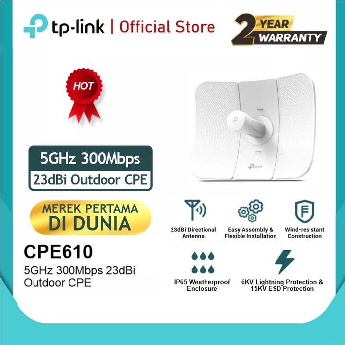 Gambar Tp-link CPE610 5GHz 300Mbps 23dBi Outdoor dari TP-Link Indonesia Kab. Tangerang Tokopedia