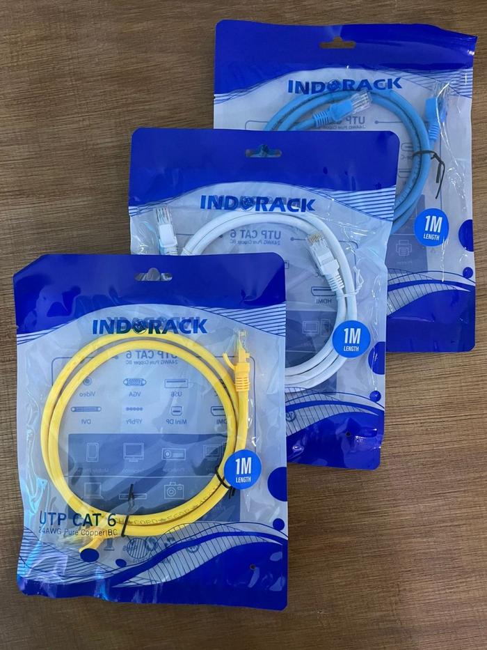 Jual Patchcord 1M INDORACK Patch Cord CAT6 KABEL LAN Utp 1 Meter RJ45 ...