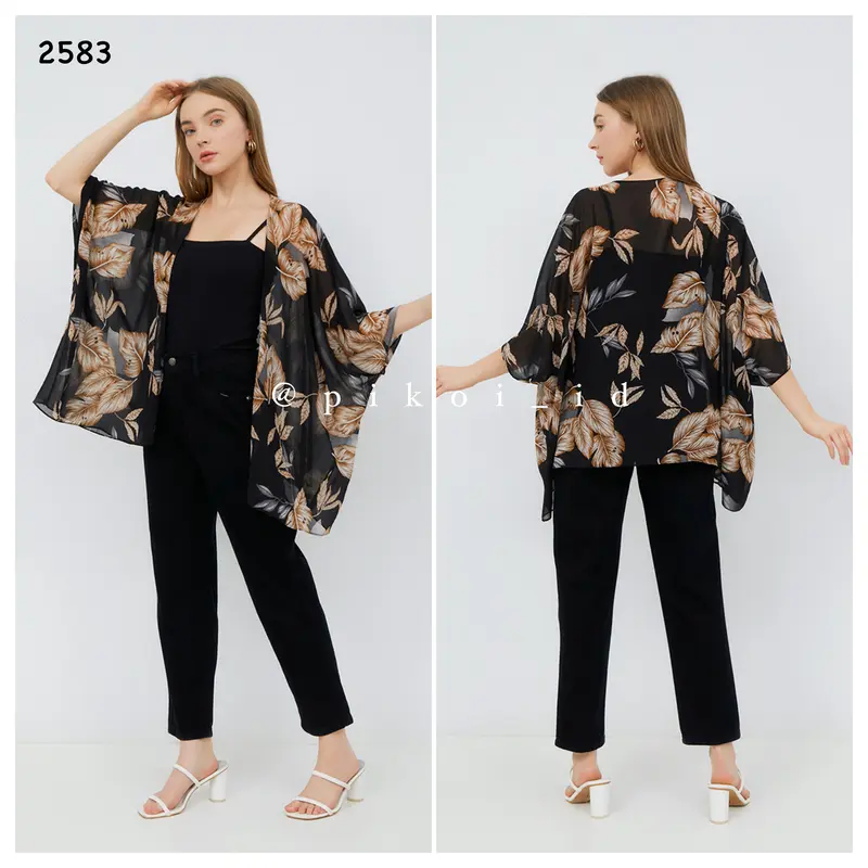 Summer Outer / Cardigan Pantai / luaran kimono / outer ikat / daun 3