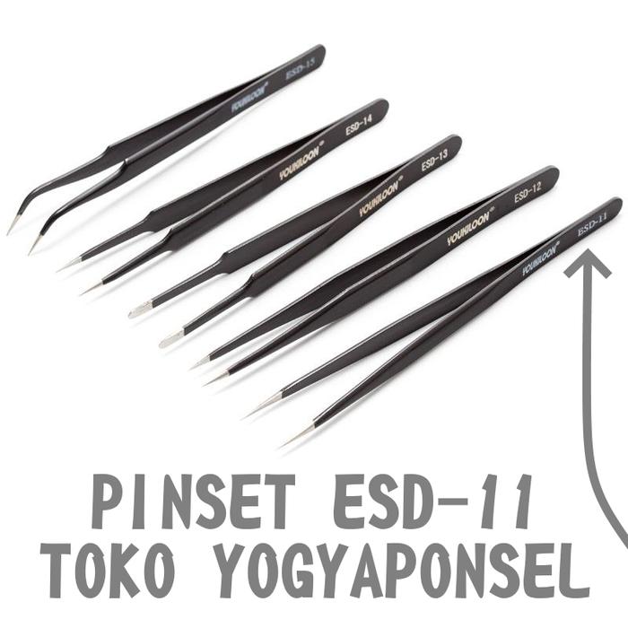 Gambar tweezers pinset esd 11 lurus runcing panjang original kuat dari yogyaponsel Kab. Bantul Tokopedia