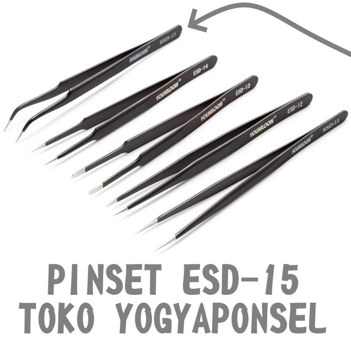Gambar tweezers pinset esd 15 bengkok kualitas istimewa original dari yogyaponsel Kab. Bantul Tokopedia