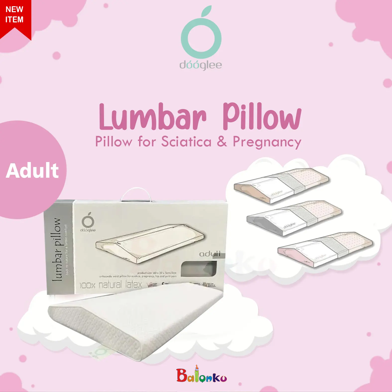 Doogle Lumbar Pillow Bantal Kaki Ibu Hamil