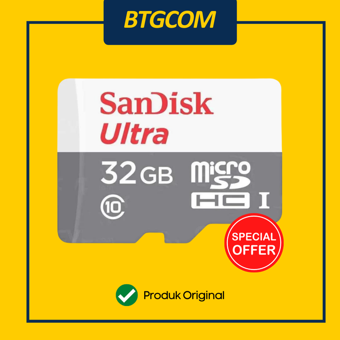 Gambar Sandisk Ultra 32GB 100MB/s MicroSDHC MicroSD Micro SD Card Resmi Ori dari btgcom Kota Denpasar Tokopedia