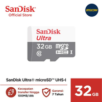 Gambar Sandisk Ultra 32GB 100MB/s MicroSDHC MicroSD Micro SD Card Resmi Ori dari btgcom Kota Denpasar 2 Tokopedia