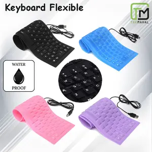 Keyboard USB Flexible Karet lipat fleksibel