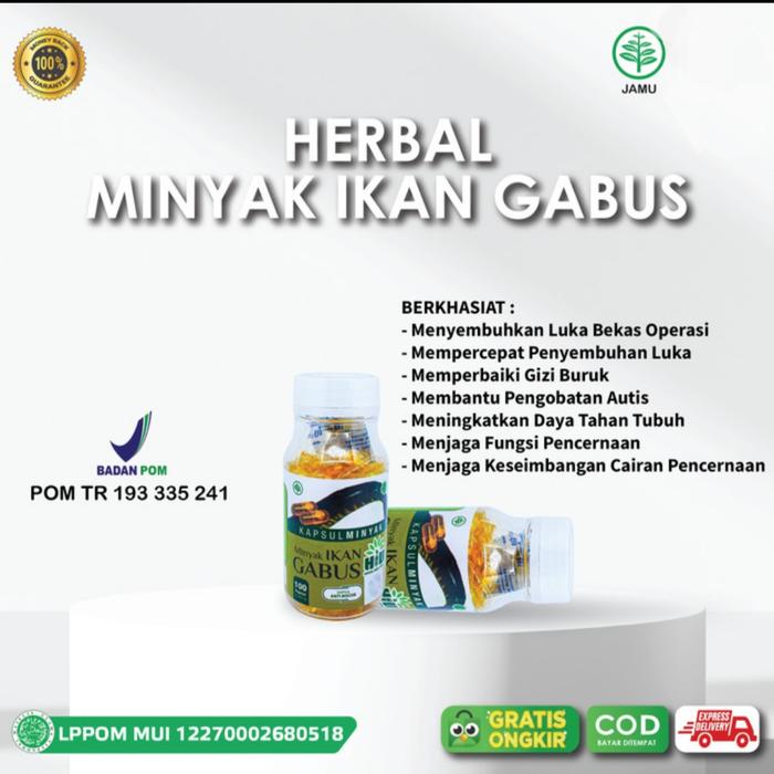 Gambar Kapsul Ikan Minyak Gabus Kutuk Oil BPOM Asli 100% Original 100 Kapsul dari TERAS HERBAL Solo Kab. Sukoharjo Tokopedia