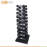 Gambar HEXAGONAL DUMBBELL OB FIT BLACK RUBBER 9 KG dari OB Fitness & Health Kota Administrasi Jakarta Barat 4 Tokopedia