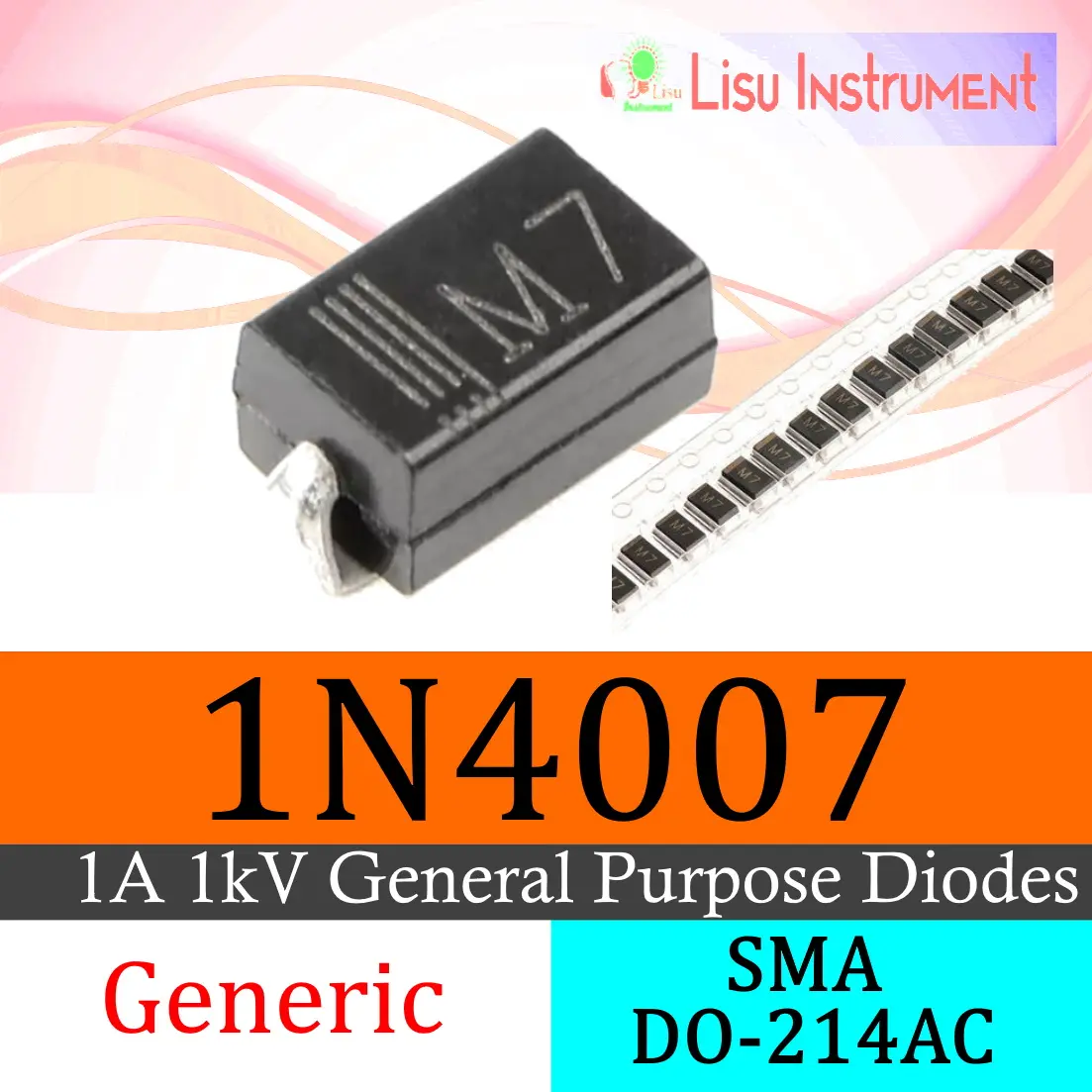 1N4007 IN4007 4007 M7 DO-214AC SMA SMD SMT Diode