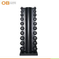 Gambar HEXAGONAL DUMBBELL OB FIT BLACK RUBBER 9 KG dari OB Fitness & Health Kota Administrasi Jakarta Barat 5 Tokopedia