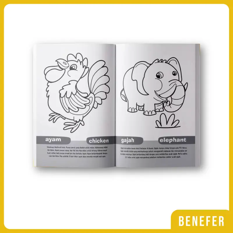 Buku Mewarnai Binatang, Kendaraan, Benda, Robot, Dino, Peri, Balita 1