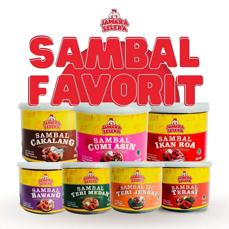 SAMBAL JAWARA SELERA - SAMBAL IKAN ROA - CAKALANG  - CUMI - TERI MEDAN - JENGKI BAWANG -TERASI IKAN - JAMBAL 0