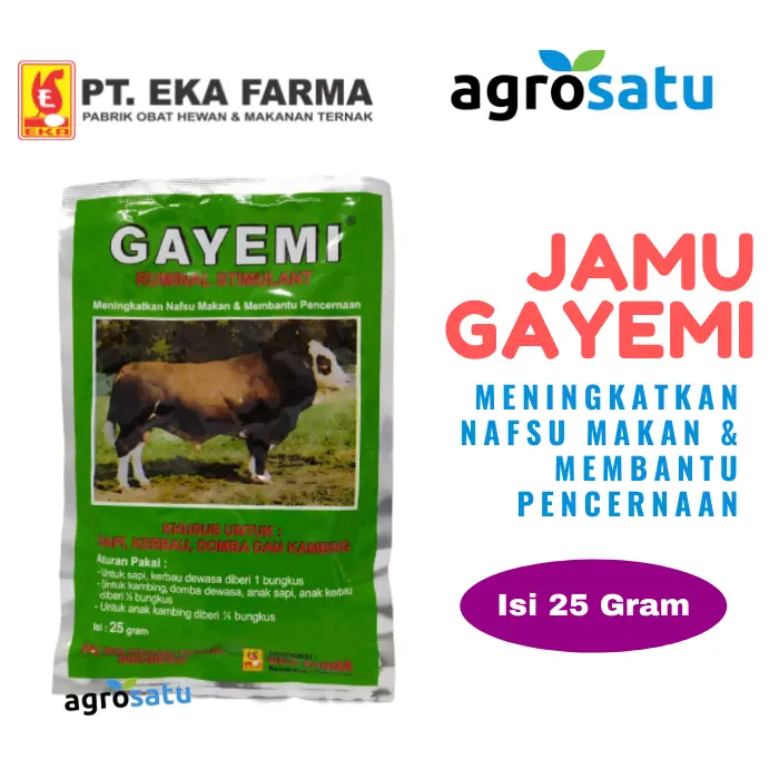 Penambah Nafsu Makan Sapi Kambing Domba Gayemi Herbal Jamu Penggemuk