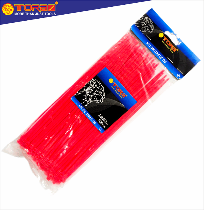Gambar TORA Kabel Tis Nylon 3.6 x 250 mm - Tali Ikat Warna Merah 100 Pcs dari Tora Official Shop Kab. Bandung Tokopedia
