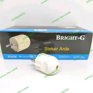 Steker Arde Bright-G BG838 Bulat Putih