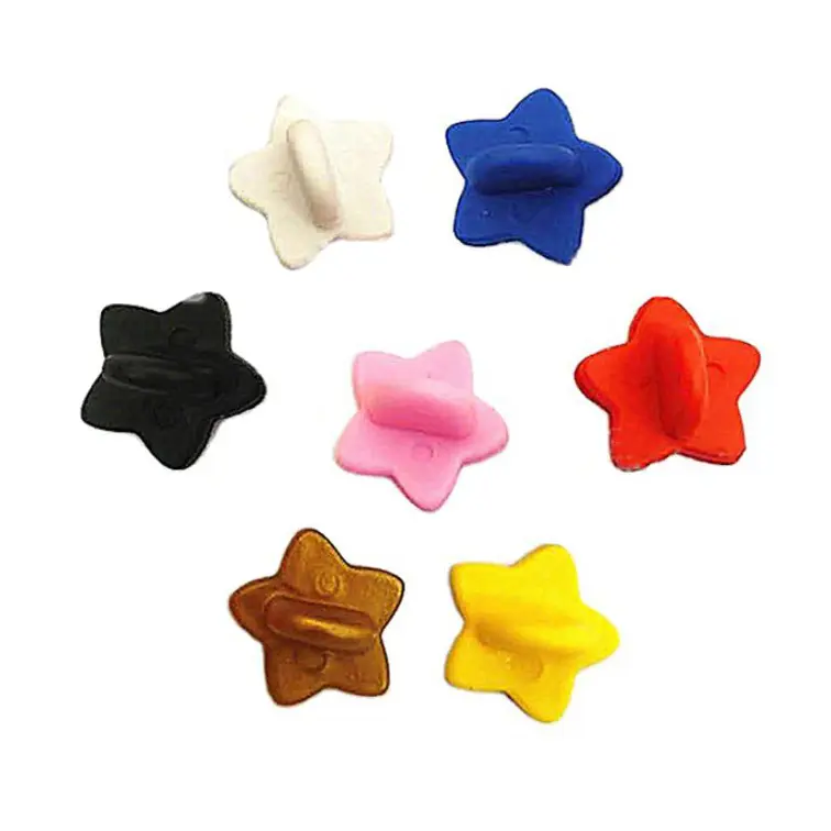 Star Rubber Enamel Pin Back Clasp Clutch Penutup Penjepit Bros Bintang