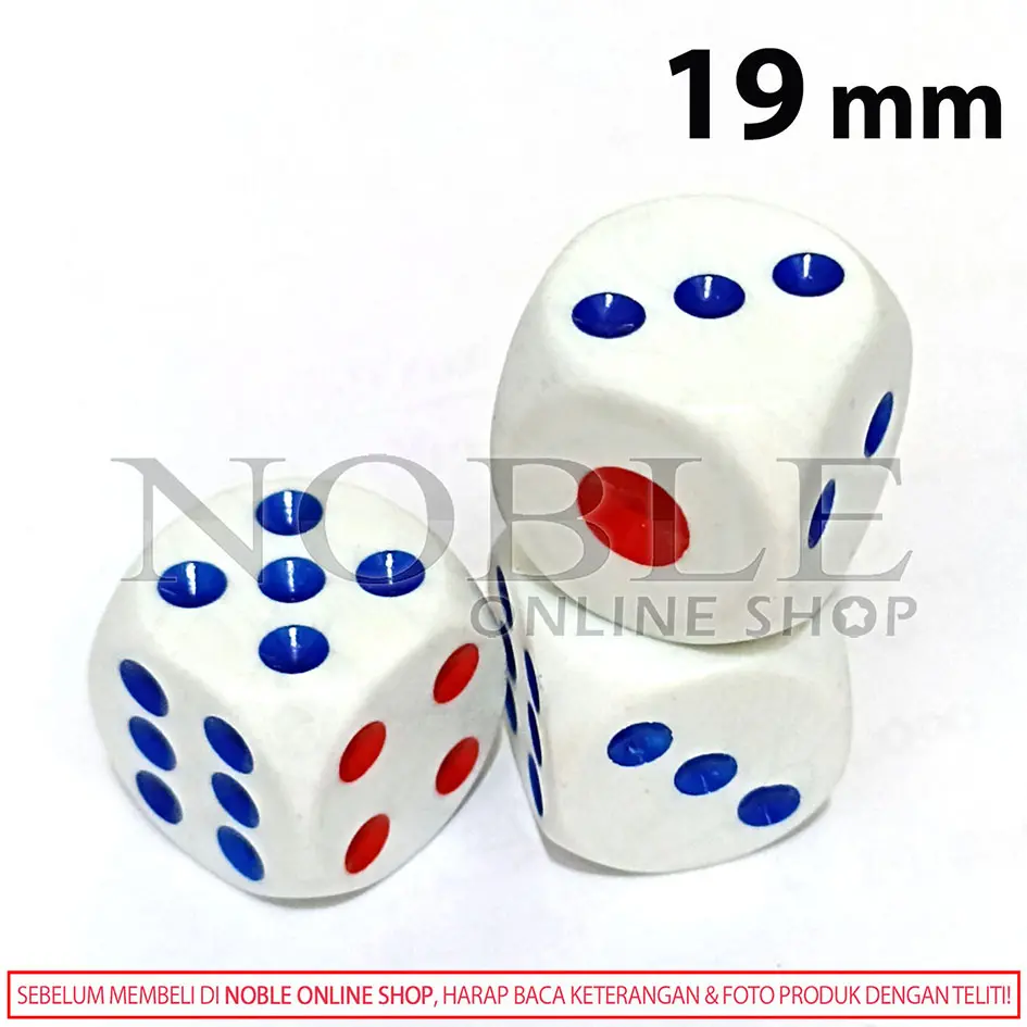 Dadu 19 mm Putih White Dice Pelengkap Bidak Board Game Sulap Mainan Ular Tangga Monopoli Toys