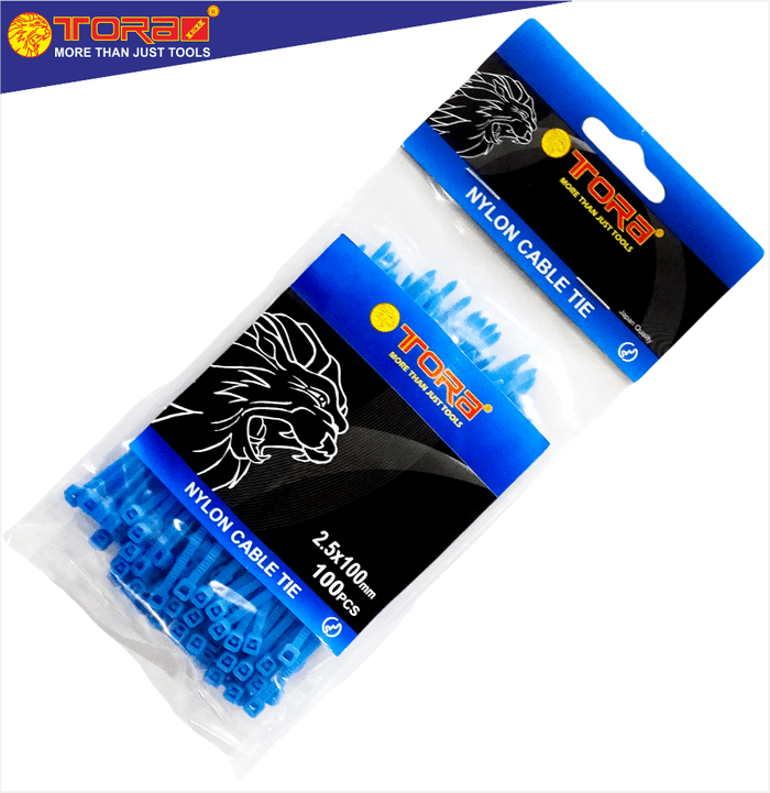 Gambar TORA Kabel Tis Nylon 2.5 x 100 mm - Tali Ikat Warna Biru 100 Pcs dari Tora Official Shop Kab. Bandung Tokopedia