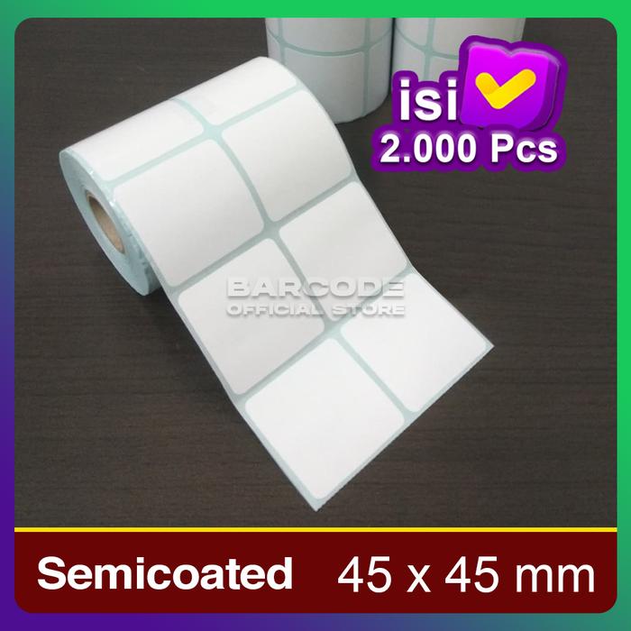 Gambar Label Sticker Barcode 45mm x 45mm ( 2 Line ) Semicoated Isi 1000 Pcs dari Barcode Store Solutions Kota Administrasi Jakarta Pusat Tokopedia