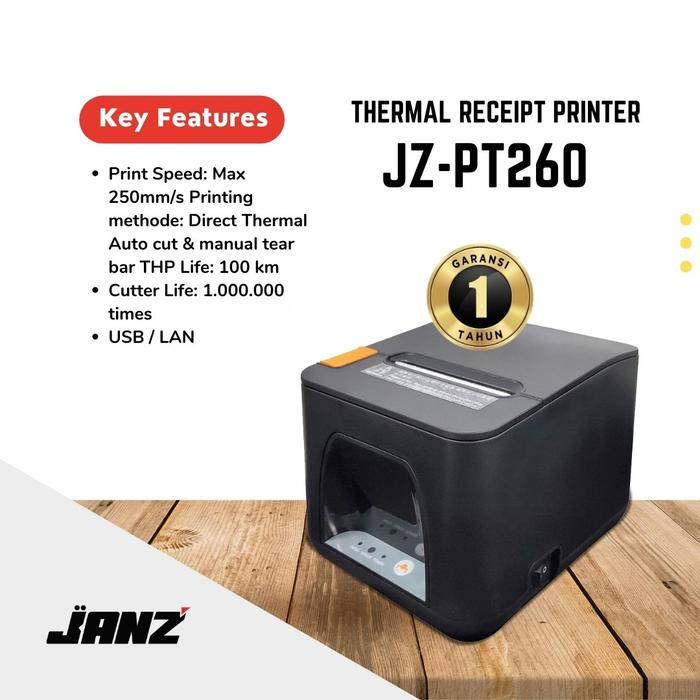 Gambar JANZ Dekstop Thermal Printer JZ-PT260 dari Janz Indonesia Kota Administrasi Jakarta Barat Tokopedia