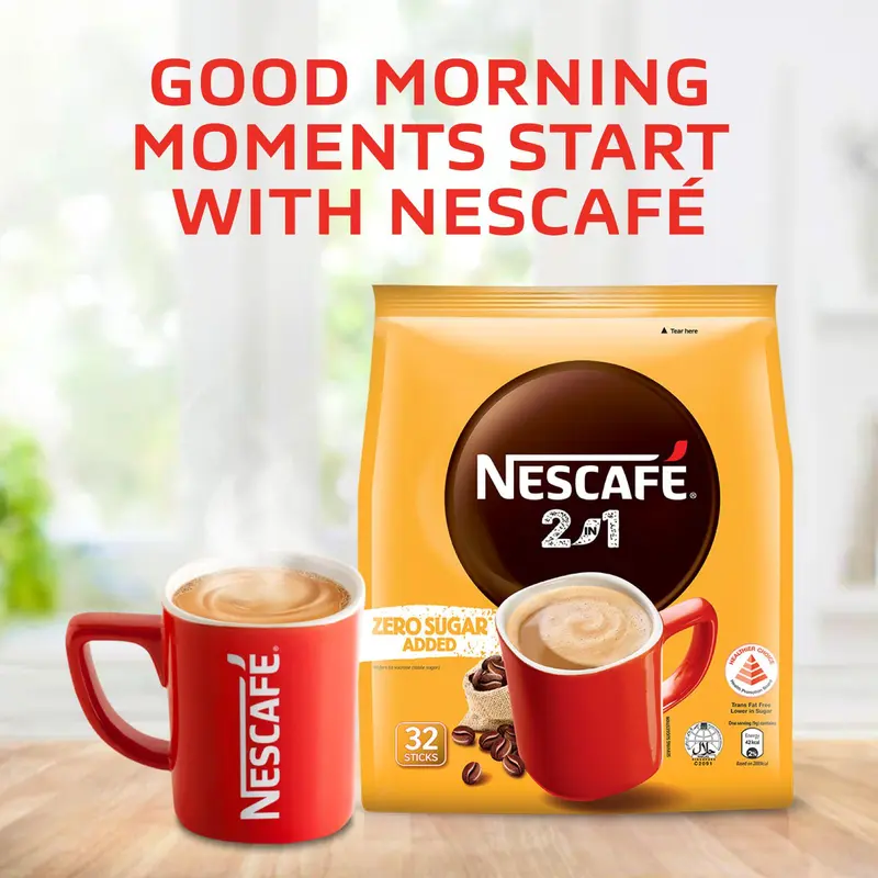 Nescafe 2 in 1 Instant Coffee - Original (Zero Sugar Added) 1