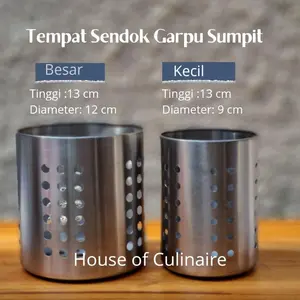 Tempat Sendok Garpu Sumpit Stainless Wadah Alat Makan Sendok Meja
