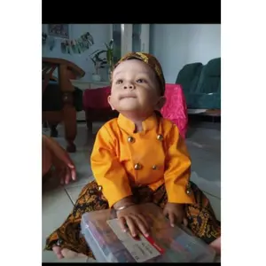Setelan beskap anak bayi set blangkon sarung lipit/baju karnaval anak