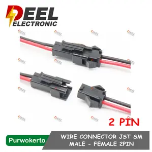 SOKET TERMINAL JST SM 2P JANTAN BETINA PLUG SOCKET WIRE CONNECTOR 2PIN