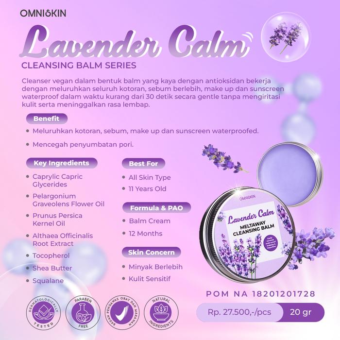 Gambar Lavender Calm - Meltaway Cleansing Balm 80gr - 20GR dari OMNISKIN Kota Surabaya 5 Tokopedia