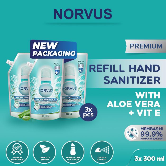 Gambar Hand Sanitizer Refill 3x 300ml - NORVUS dari Norvus Indonesia Kota Administrasi Jakarta Barat Tokopedia