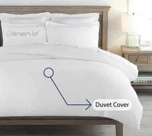 [DC Only] Duvet/ Quilt Cover Putih Polos Cotton 400TC LINEN.ID