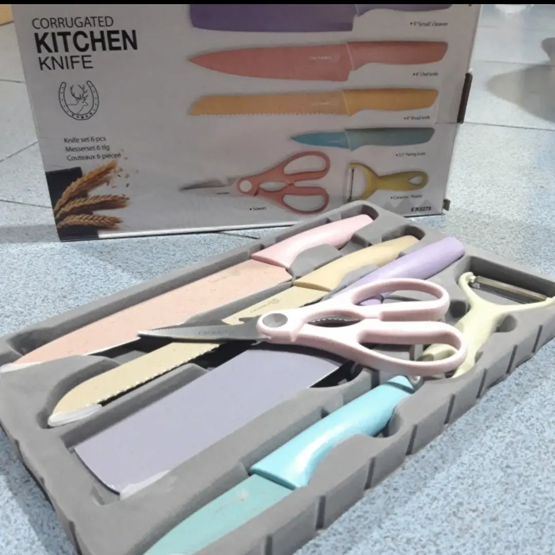PISAU SET CERAMIC 6 IN 1 PISAU DAPUR SERBAGUNA TERMURAH FOOD GRADE