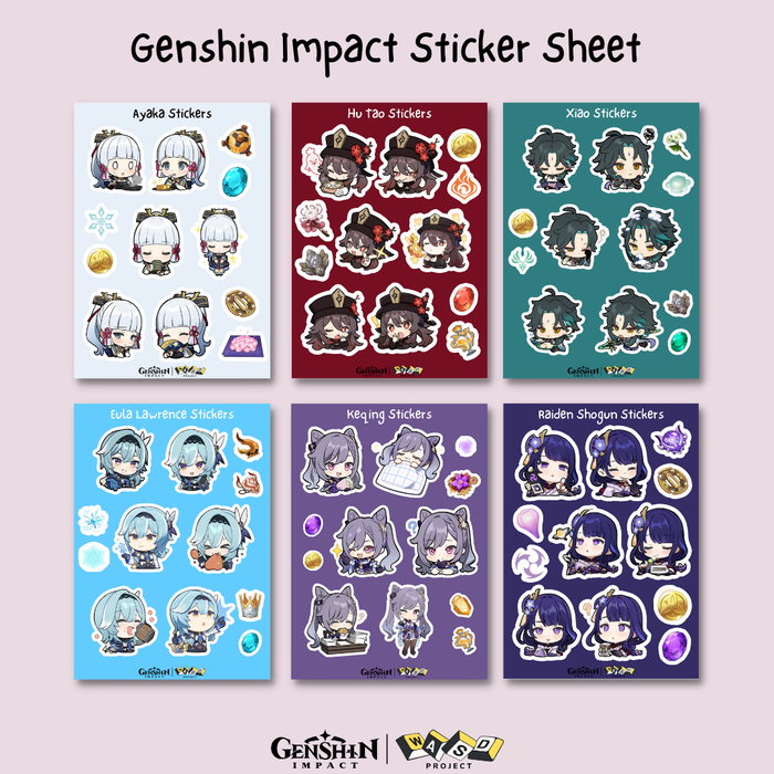 Jual Genshin Impact Sticker Sheet | Vinyl Finishing | A6 Size - Jakarta ...