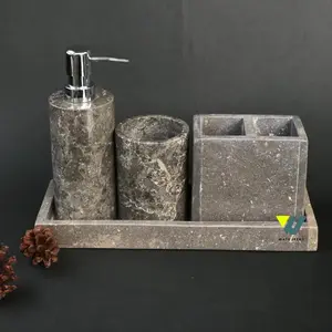 Toiletries Marble tray set Dispenser Soap Hotel Marmer set